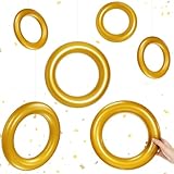 Hollowfly 6 Pcs Cartoon Party Decor Inflatable PVC Gold Rings Balloon, Cartoon Themed Birthday Party Supplies for Gamer's Birthday Decor Favors