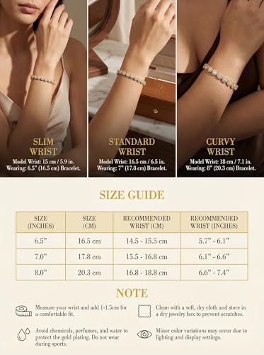 Pulsera Tennis para Mujer y Hombre 14K Oro Chapado miniatura 3
