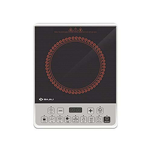 Bajaj Majesty ICX Pearl 1900W Induction Cooktop with Pan sensor and Voltage Pro Technology, Black