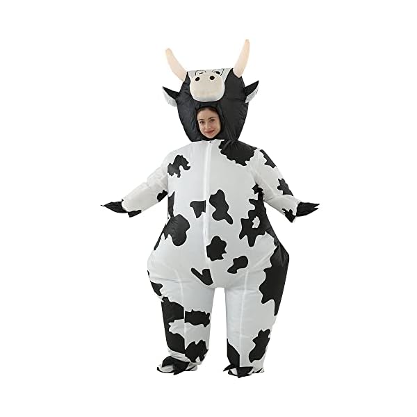 Rhythmarts inflatable costume cow costumes fancy dress cosplay blow up jumpsuit christmas halloween costumes for adult - image 3