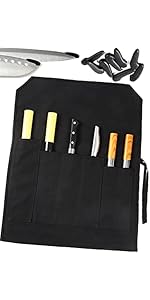 Amazon.co.jp: 包丁ケース 布製 6本収納 深長いポケット 27cm 布巻き