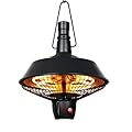 Star Patio Electric Patio Heater, Outdoor Heater with Remote and Touch Switch, 700W/800W/1500W Infrared Ceiling Heater with Black Finish,STP1520-FHC-RMLED N2024