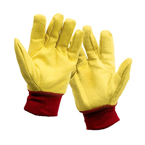Midwest Gloves And Gear 2201P03-L-Az-6 Cotton Chore Work Gloves,,Red/Yellow,Large #TOP7