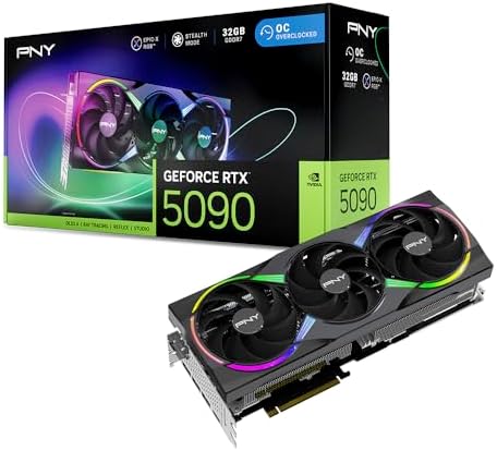 PNY NVIDIA GeForce RTX™ 5090 OC Triple-Fan Graphics Card | 32GB GDDR7, 512-bit, Boost Speed: 2527 MHz, PCIe® 5.0, HDMI®/DP 2.1, 3.5-Slot, NVIDIA Blackwell Architecture, DLSS 4.5