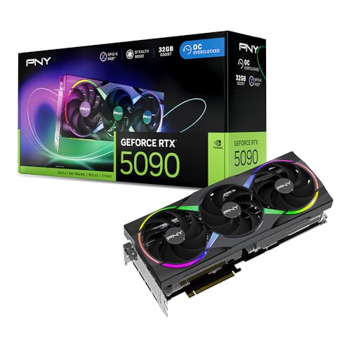 PNY NVIDIA GeForce RTX 5090 Epic-X ARGB OC�g���v���t�@���A�O���t�B�b�N�X�J�[�h(32GB GDDR7�A512�r�b�g�A�u�[�X�g���x:2625MHz�APCIe 5.0�AHDMI/DP 2.1�A3.5�X���b�g�ANVIDI
