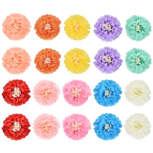 Rebower 20 Pcs 10 Colors Mexican Paper Flowers, 8