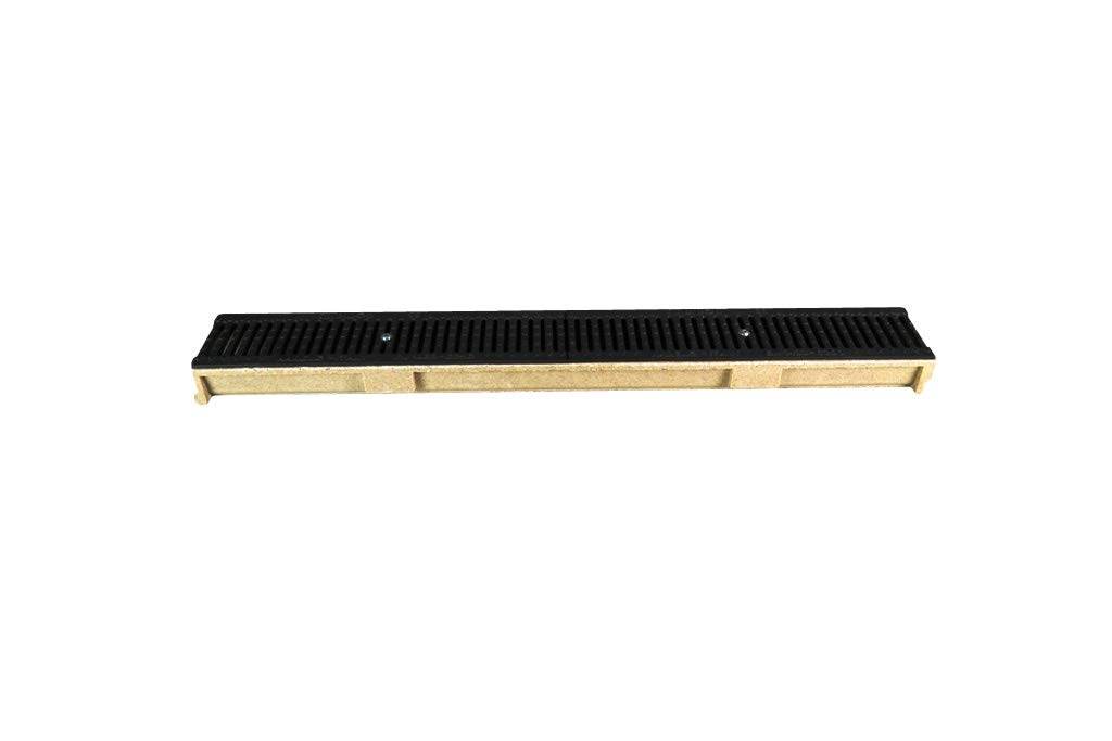 Entwässerungsrinne Polymerbeton Gussrost Stahlzarge, Linienentwaesserung, Klasse C-250 bis 25 T Höhe 7,3cm