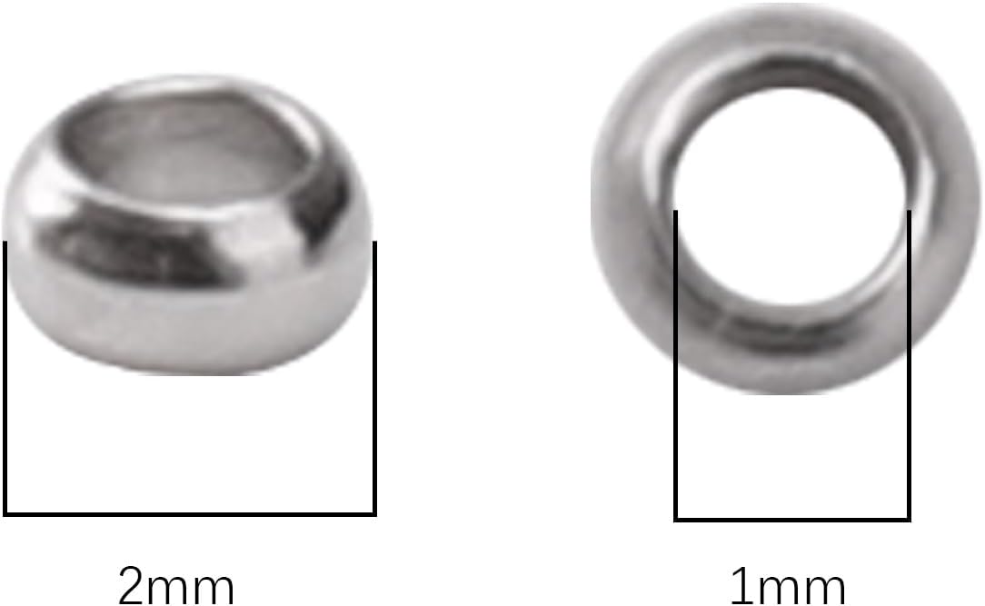 304 Stainless Steel Round Crimp Beads 2.0mm 500pcs for Jewelry DIY Making and Repairing - Image 2