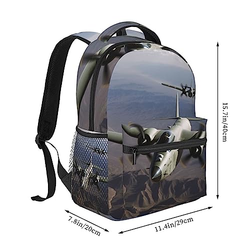 Sac à dos voyage motif avion armée US noir taille unique - 2