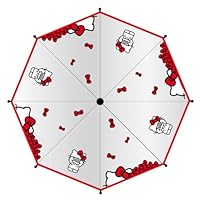 Hello Kitty Poe Manual Umbrella for Adults - Clear Dome Design, Strong and Safe with Hello Kitty Illustrations