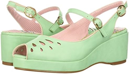 Bettie Page Women's BP242-FAYE Wedge Sandal, Mint, 9 B US | Image 6