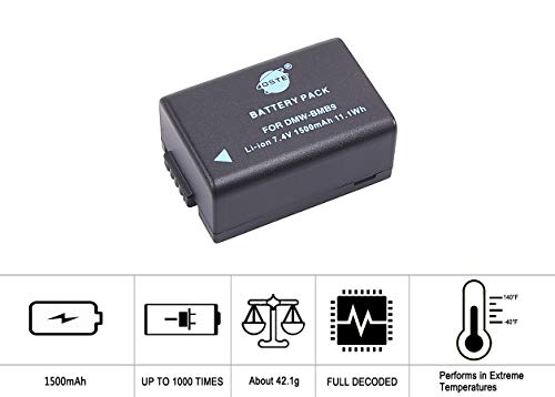 DMW-BMB9E DSTE Ersatz Batterie Akku Kompatibel für Panasonic DMW-BMB9, DMW-BMB9PP und Lumix DMC-FZ40, DMC-FZ45, DMC-FZ47, DMC-FZ48, DMC-FZ60, DMC-FZ62, DMC-FZ70, DMC-FZ150 Digital Kameras