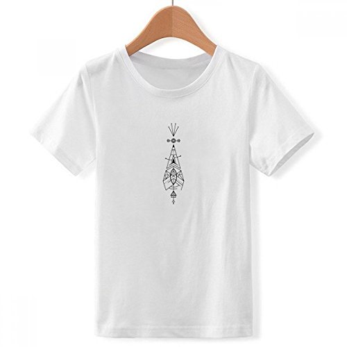 T-Shirt Alien Blanc à Motif Géométrique Multicolore 3XL