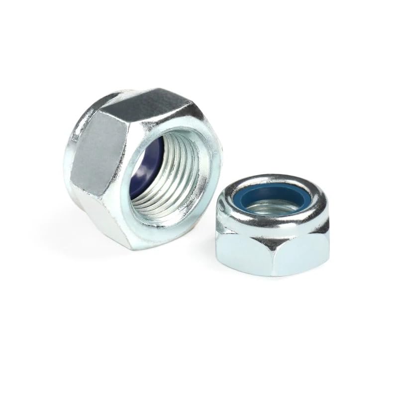 Galvanized Steel DIN985 Nylon Insert Lock Nuts Hex Nylock Nuts M3M4 M5 M6 M8-M24 (100,M10)