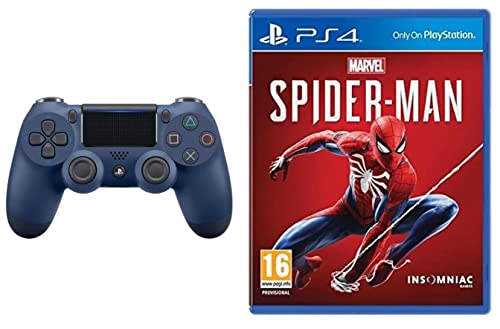 Image of Sony Playstation 4 Dualshock Midnight Blue V2 & Marvel's Spider Man (PS4)