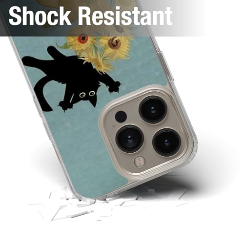 AIGAT Van Gogh Funny Cat Parody Meme TPU Acrylic Silicon Case Cover for iPhone 16 15 14 13 12 11 Series Models - Clear Transparent Bumper Case - Design 2 - Image 4