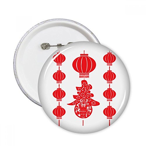 Bouton vêtements décoration lanterne chinoise rouge pour personnaliser un vêtement uni