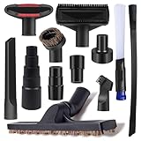 12Pcs Universal Vacuum Attachment Professional Shop Vac Accessories Wet Dry Vacuum Hose Adapter with Hair Brush Extension Wand Flexible Crevice Tool fit 2 1/2