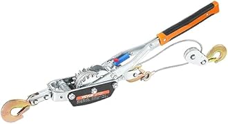 VEVOR Come Along Winch, 5 Ton (11,023 lbs) Pulling Capacity, 11.5 ft Steel Cable, 3 Hooks, Heavy Duty Ratchet Power Puller Tool with Dual Gears, Automotive Hoist Cable Puller Ideal for Vehicle Rescue