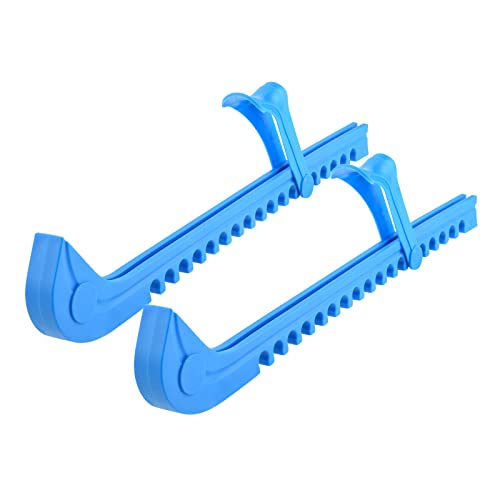 Cosmos 2 Pieces Ice Skate Guards Hockey Shoe Blade Covers Hockey Skates Blade Guards Ice Skating Protector Ice Hockey Equipment with Adjustable Buckle for Kids Adults Figure Skates (Blue)