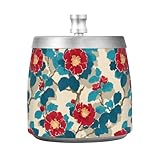 Posacenere per sigarette in acciaio inox blu camelia in stile giapponese con coperchio, per interni ed esterni, tavolo da patio, posacenere portatile antiscivolo per sigarette, fumatori di sigarette