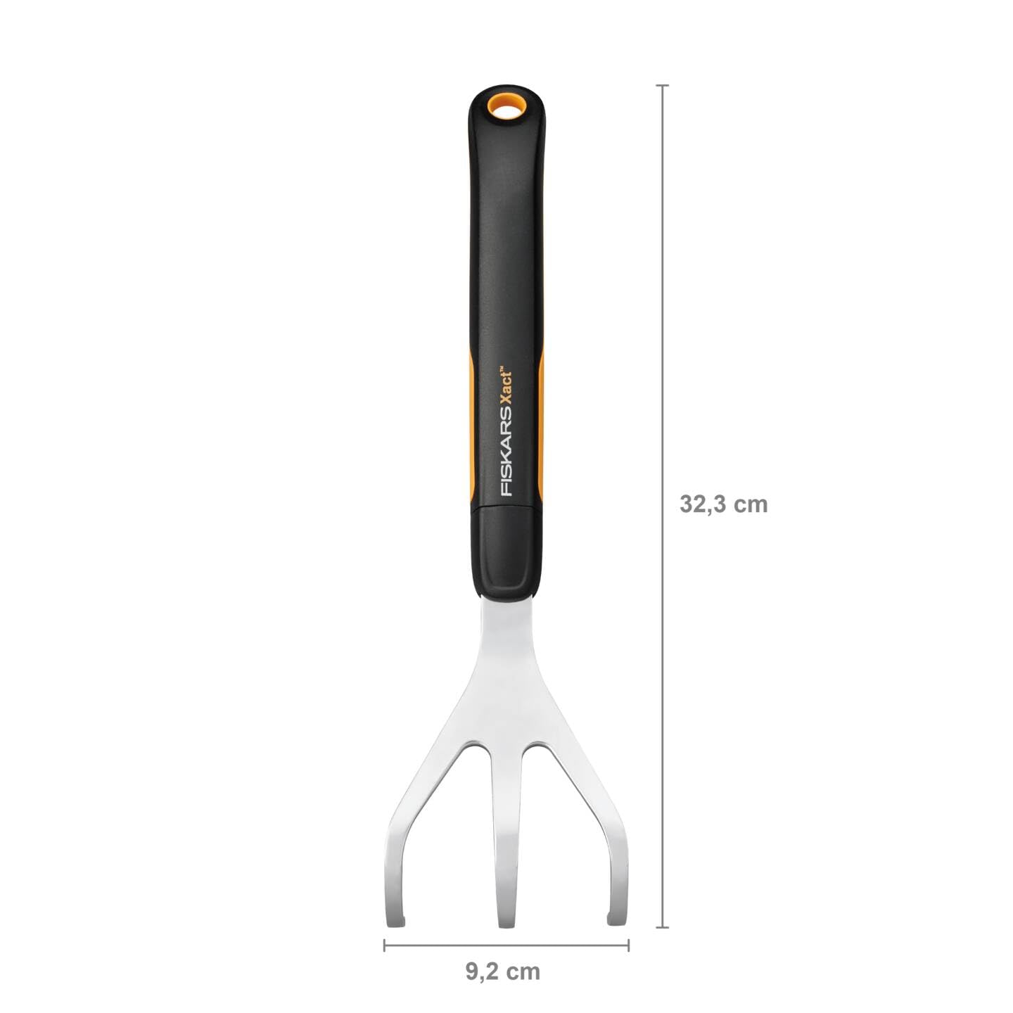 Fiskars Xact Cultivator, Length: 32.3 cm, Width: 9.2 cm, Black/Orange, Stainless Steel/Plastic, Xact, 1027047