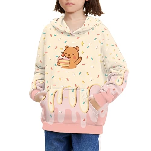 Image of Coloranimal Unisex Girls and Boys Long Sleeve Hoodies Hoody Athletic Pullover Sweatshirts Tops Age 6-16year