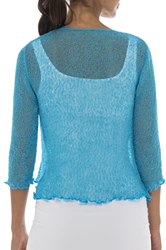 Image of Back From Bali Womens Sheer Shrug Cardigan Lightweight Knit