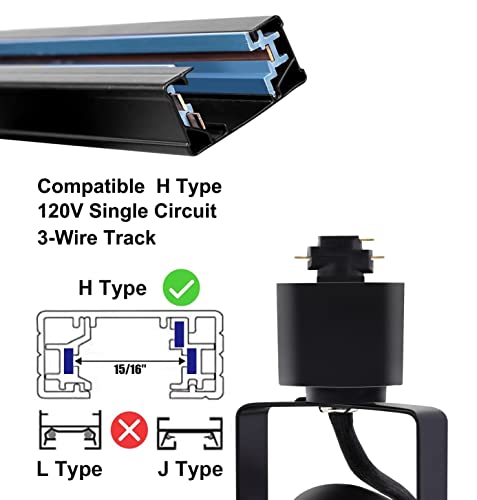 Steaire 12W Rgbw H Track Lighting Heads,Rgb+Warm White Dimmable Bright Led Track Lighting Fixtures For Accent Retail Kitchen Artwork,120V Linear Track Light H Type-Cri90+ 24° - 10 Pack (Black) #TOP4