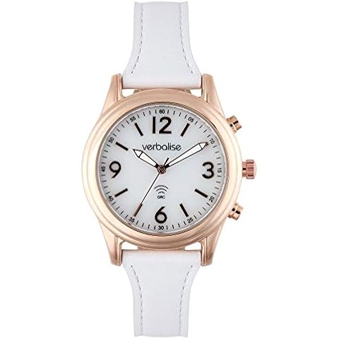 Verbalise Ladies Talking Watch with White Leather Pin and Tuck Strap VLRC-200LW Cover