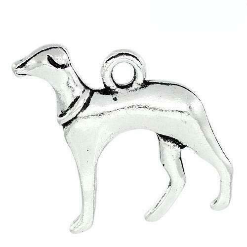 12 Greyhound Charms/Pendant Tibetan Antique Silver 22mm x 19mm x 4mm Hole Size 2.5mm Charms Accessory Crafts Earrings Beads Dogs Findings Pendants Necklaces Arts & Crafts Whippets Bracelets