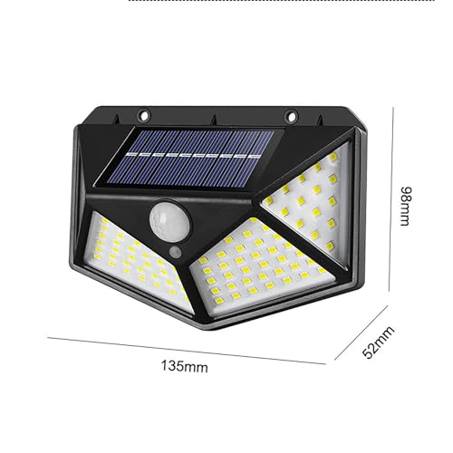 kh Solar Wall Light 100 LED Night Lamp Motion Sensor for Home Outdoor Garden Porch Dusk to Dawn Lighting & Yard Fence Decoration Waterproof Safety Light for Outdoor