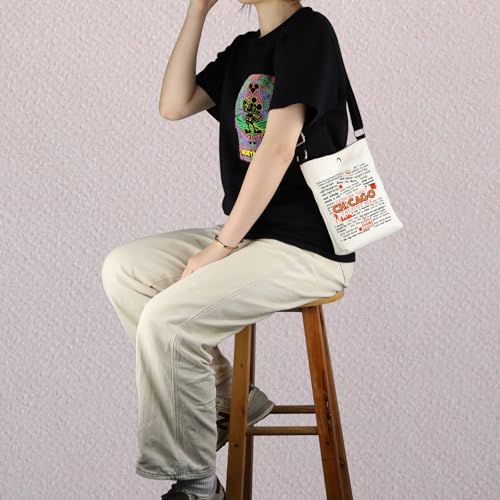 MNIGIU Chicago Musical Encouragement Quote Crossbody Bag Chicago Merch For Chicago Musical Fans2