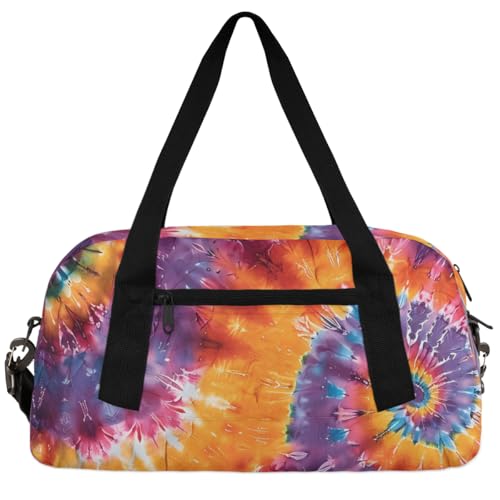 Abstract Art Swirl Tie Dye Kids Duffle Bag Boys Girls Small Sport Dance Gym Bag for Overnight Travel Weekender Carry On