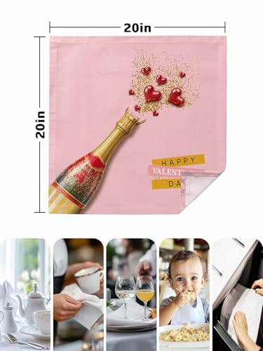 Set de 4 Servilletas de Tela Valentines Day 20x20 pulg miniatura 7