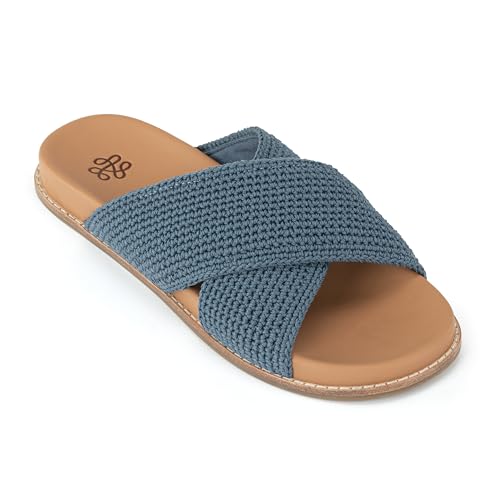 Image of The Sak Penelope Slide Sandal - Women's Flat Fashion Slides with Soft Cushion Sole -Hand Crochet Slip On Sandals For Everyday