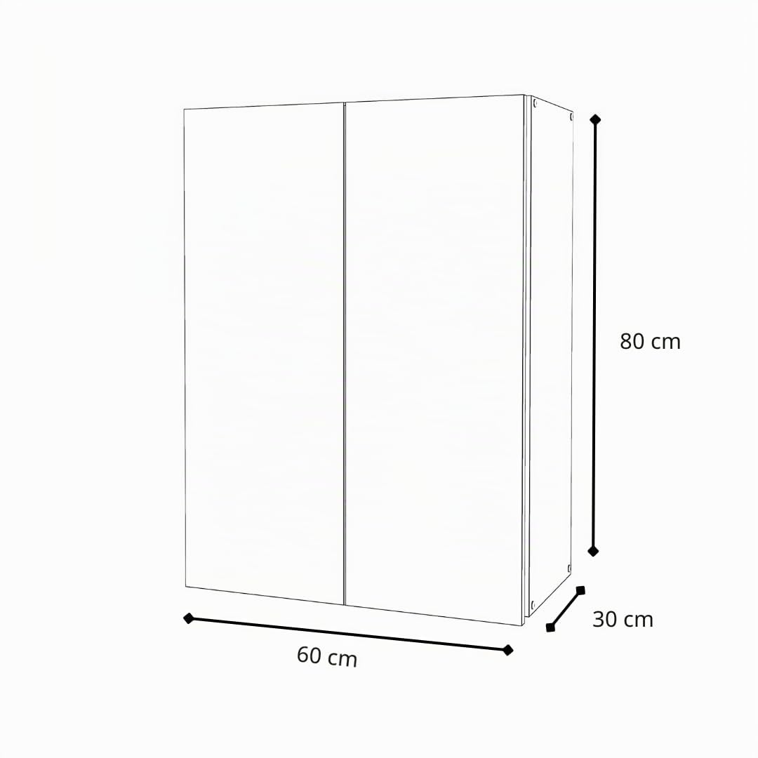 MRBLS - Armoire de salle de bain (blanc mat - blanc brillant) - Armoire suspendue - Armoire murale - 60 x 80 x 30 cm (l x H x P)