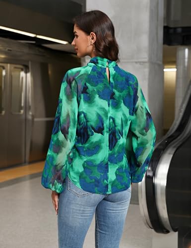 Blooming Jelly Women's Dressy Casual Blouses Business Fall Outfits Matel V Neck Long Sleeve Shirts Trendy Work Tops4