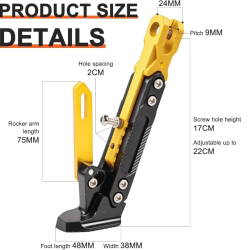 Pata de cabra de moto regulable y soporte de aluminio CNC para Guzzi V7 5