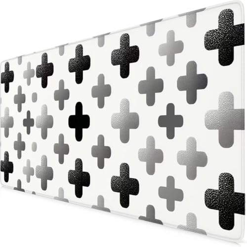 Grand tapis de souris géométrie XXL noir, une idée cadeau utile pour bureau