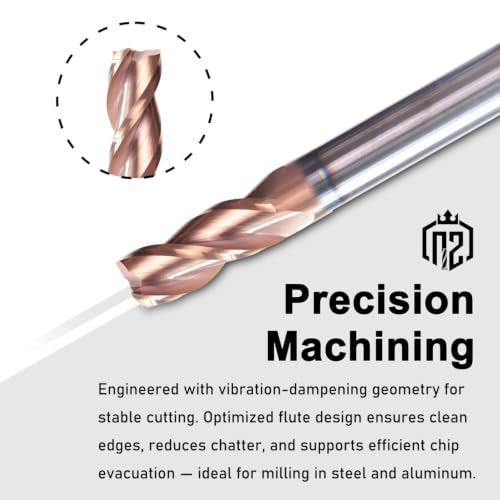 Image of NZ 3 Flute 3 /4 inch Carbide Square End Mill TiSiN Coated for Aluminum Copper Alloys CNC Milling Router Bits