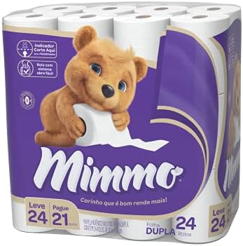 Mimmo Papel Higiênico Folha Dupla, 30m, Leve 24 Pague 21 Rolos