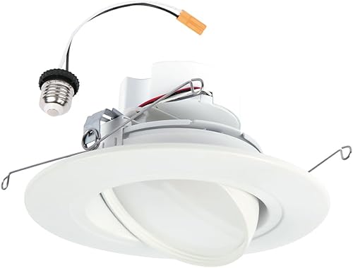 HALO RA 56 pulgadas LED integrado empotrado ajustable cardán molde, 600 lúmenes1000 lúmenes, 5 CCT seleccionables (2700 K, 3000 K, 3500 K, 4000 K,