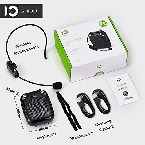 Voice Amplifier Wireless Microphone Headset, Shidu Pa Systems Mini Megaphone Speaker Mp3 Play 10W 2000Mah Portable Wearable Rechargeable Classroom, Meetings, Promotions And Outdoors #TOP5