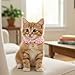 Josojoou 2Pcs Cat Bow Tie with Bell Cotton Cat Bow Tie Collar Adjustable Breakaway Girl Cats Collars for Kitten Puppy and Small Pets (Pink)