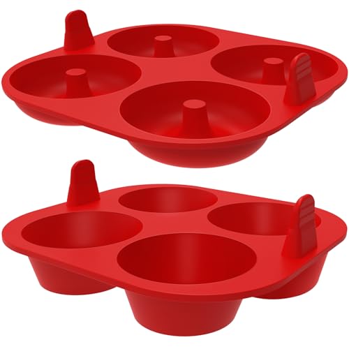 Webake Silicone Air Fryer Muffin Pan and Donut Pan, Make 2.8' Standard Size Cupcakes and Donuts, Nonstick BPA-Free, Set of 2