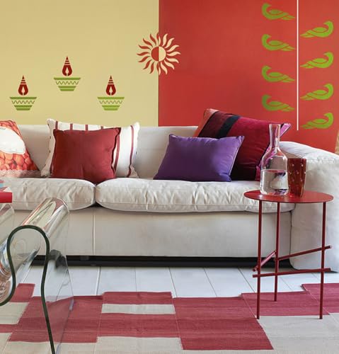 Asian Paints Royale Play Decor Stencil for Wall Painting | Bop3 Pedis Design | Reusable Stencil Painting for Home Decoration