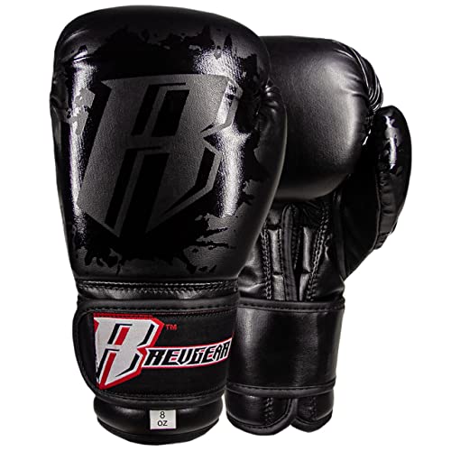 Revgear Kids Combat Series Boxing Glove | Designed to Fit Kids Hands | Perfect for MMA, Martials Arts, Krav MAGA (Black/Black, 6 OZ)