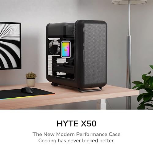 Image of Hyte X50 - Modern Performance ATX Mid-Tower Gaming PC Case - Optimized High Airflow Chassis - 4mm Thick, Curved, Laminated Acoustic Glass - Micro Mesh Panels w Sturdy Stamped Steel - Pitch Black
