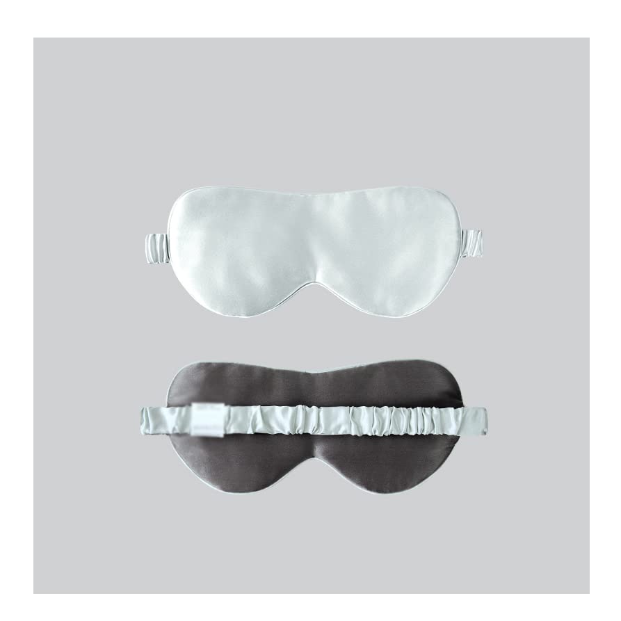 Máscaras para dormir Zero Eye Pressure Blackout pa Máscara de seda for dormir con almohadillas for los ojos de verano de morera y ácido hialurónico(White_9.1 * 3.9in)